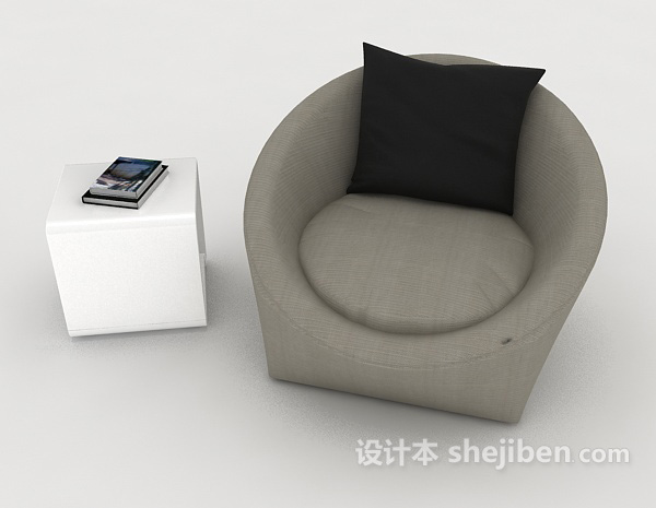 现代风格简单居家单人沙发3d模型下载