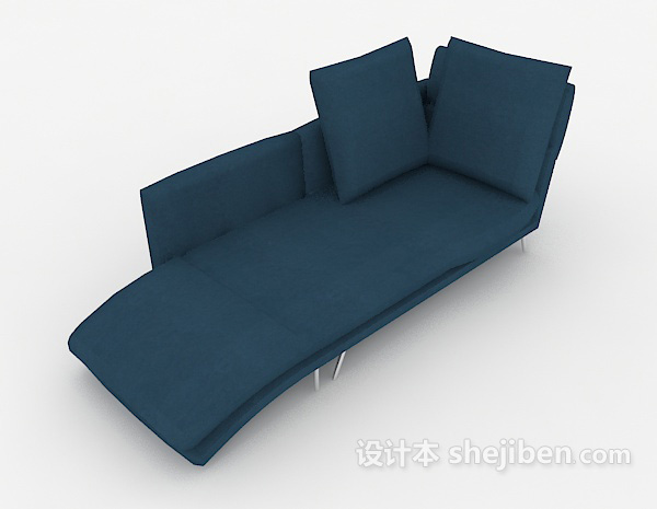 简约蓝色沙发躺椅3d模型下载