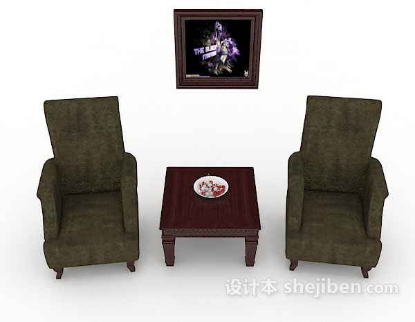 现代风格简单大方家居单人沙发3d模型下载