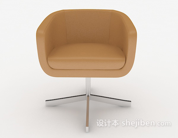 现代风格浅棕色休闲椅子3d模型下载