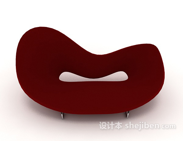 现代风格现代红色个性单人沙发3d模型下载