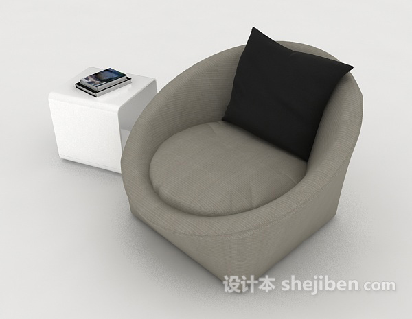 简单居家单人沙发3d模型下载