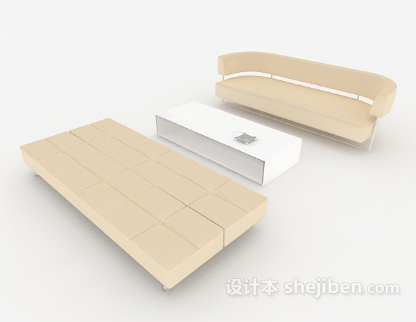 简单时尚现代组合沙发3d模型下载