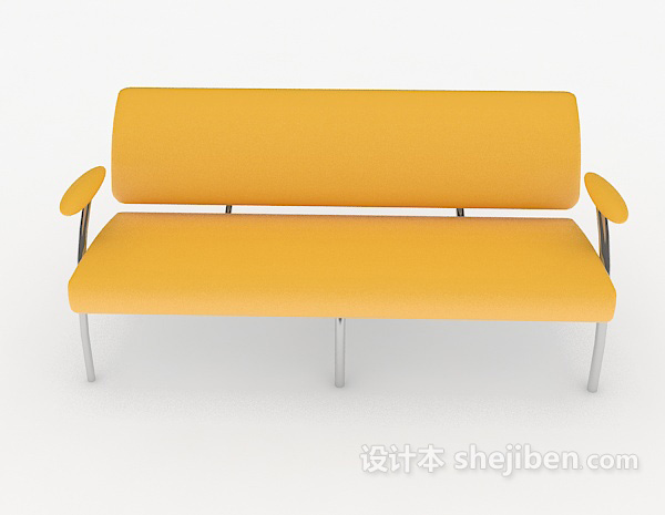 现代风格黄色长条休闲椅3d模型下载