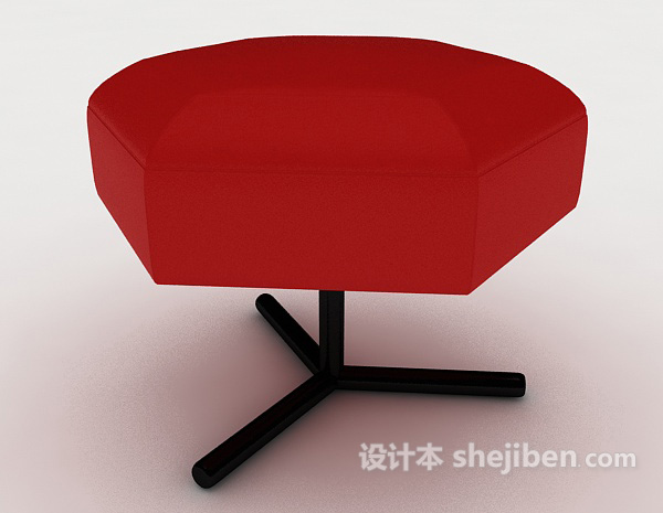 现代风格现代红色沙发凳3d模型下载