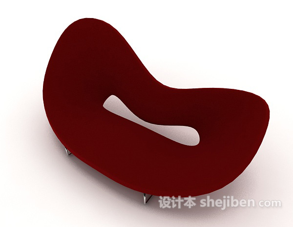 现代红色个性单人沙发3d模型下载