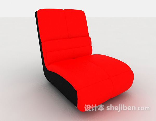 免费红色懒人沙发3d模型下载