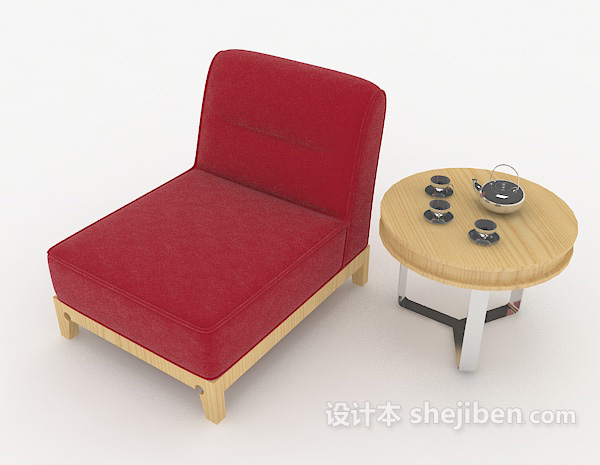 简单木质桌椅组合3d模型下载