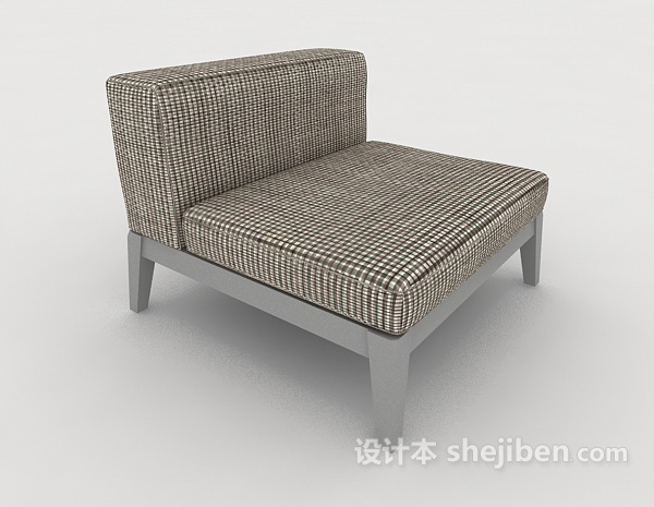 格纹布单人沙发3d模型下载