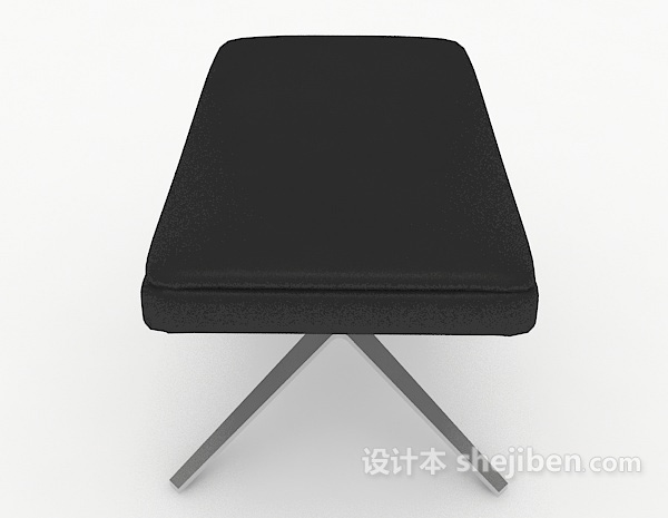 设计本简单黑色沙发凳3d模型下载