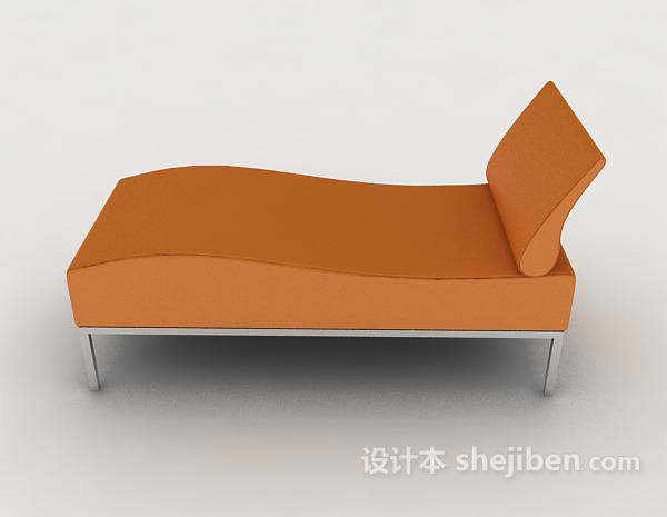 设计本橙色简约沙发躺椅3d模型下载