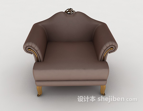 欧式风格欧式简单单人沙发3d模型下载