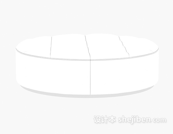 设计本圆形沙发凳子3d模型下载
