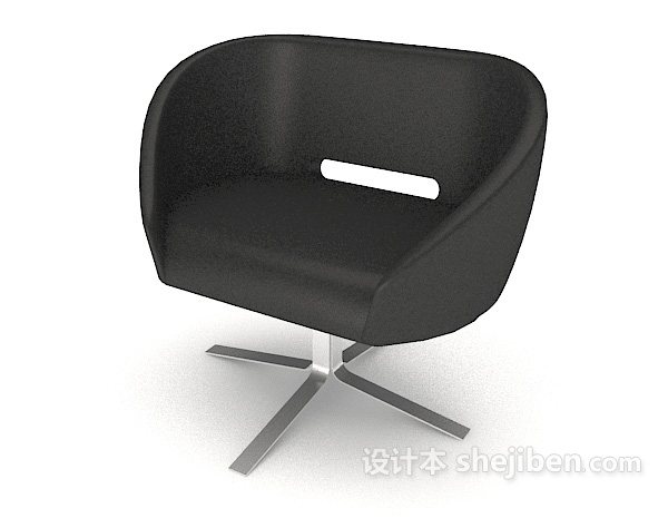 免费黑色简单办公椅3d模型下载