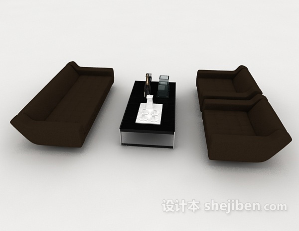 现代风格现代商务简约组合沙发3d模型下载