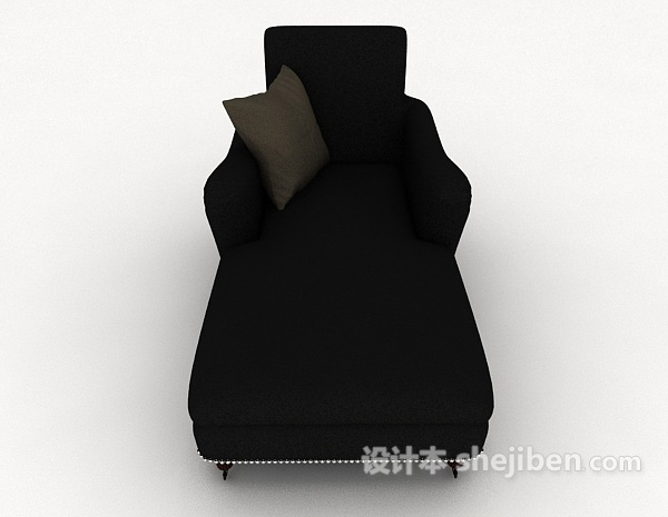 现代风格黑色简约沙发躺椅3d模型下载