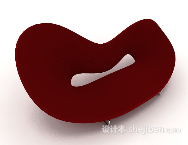 免费现代红色个性单人沙发3d模型下载