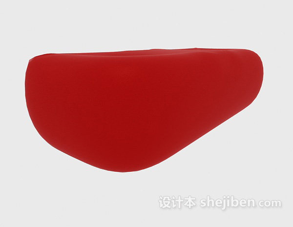 设计本红色简单沙发凳3d模型下载