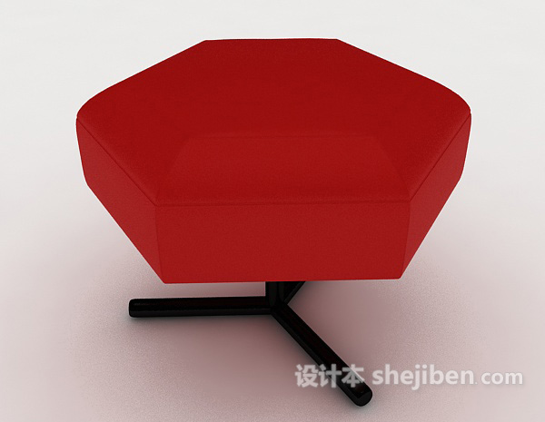 现代红色沙发凳3d模型下载