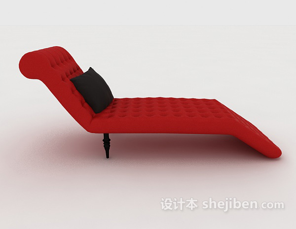 设计本现代红色休闲躺椅3d模型下载