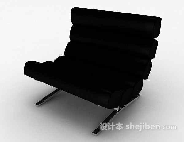 免费黑色现代休闲椅子3d模型下载