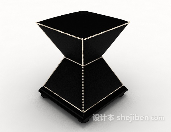 现代个性黑色凳子3d模型下载