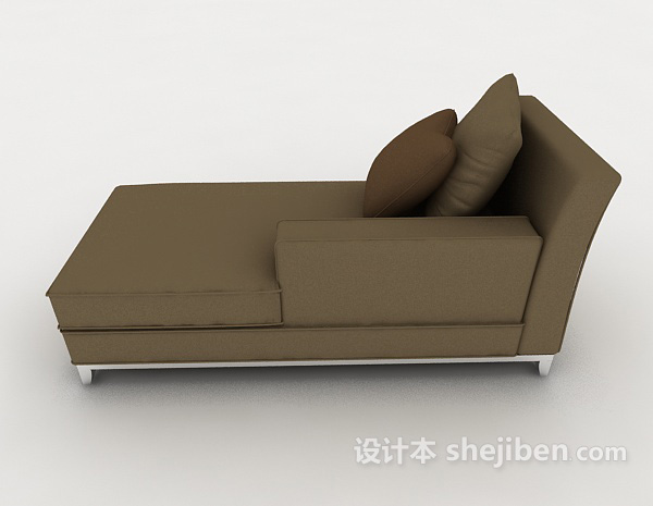 设计本棕色休闲沙发躺椅3d模型下载