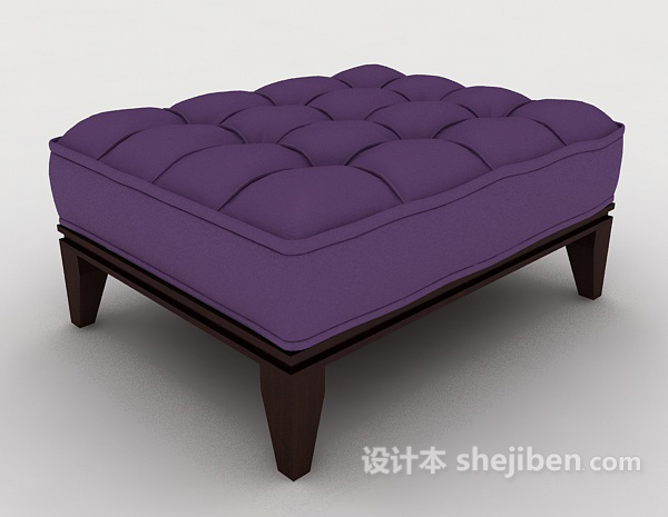 紫色现代沙发凳3d模型下载