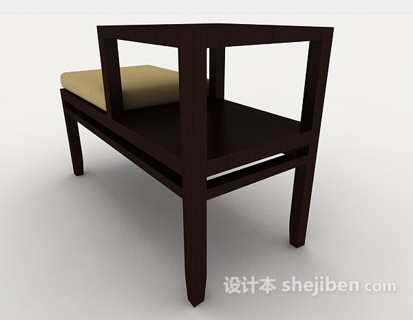 设计本实木简单沙发凳3d模型下载
