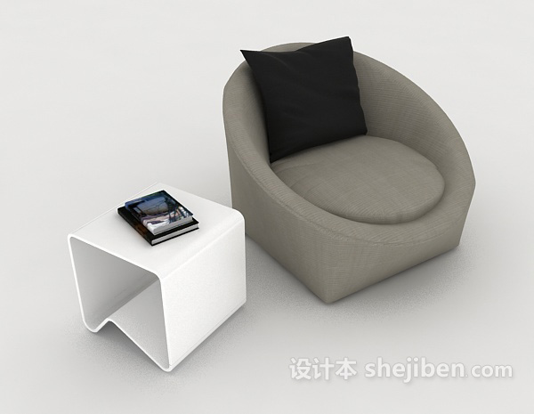免费简单居家单人沙发3d模型下载