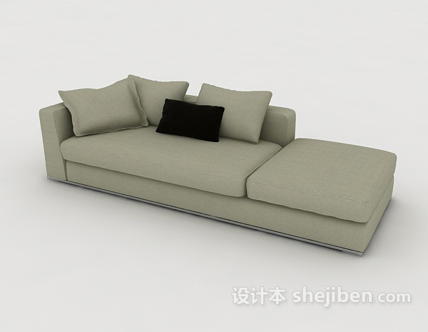 灰色多人简约沙发3d模型下载