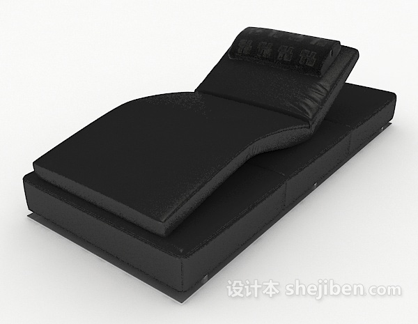 现代风格简约黑色沙发躺椅3d模型下载