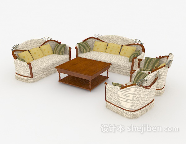 现代风格个性家居组合沙发3d模型下载