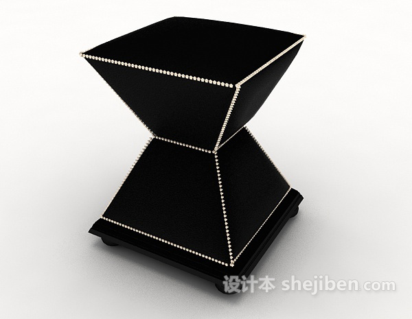 免费现代个性黑色凳子3d模型下载
