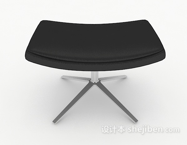 现代风格简单黑色沙发凳3d模型下载