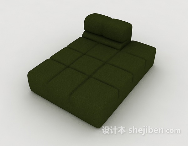免费绿色懒人沙发3d模型下载