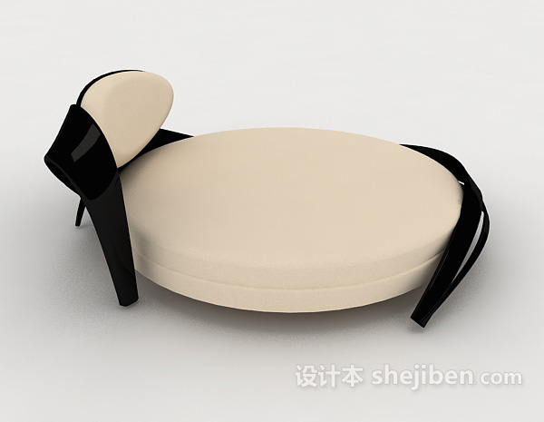 现代风格圆形棕色双人床3d模型下载