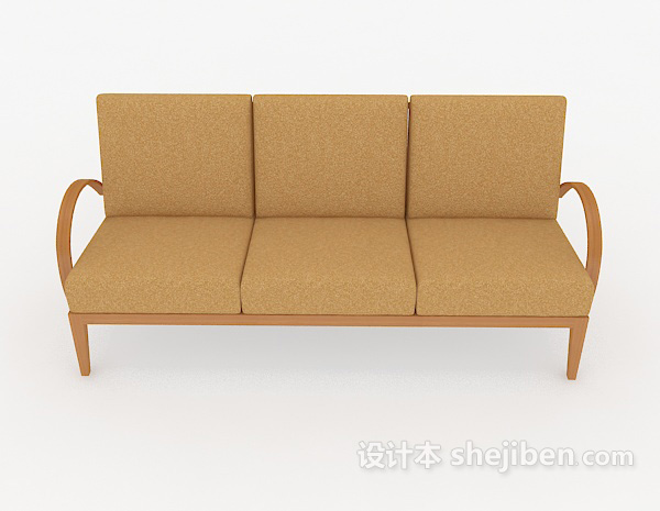 现代风格简单休闲长椅3d模型下载