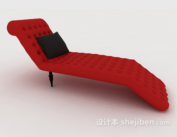 免费现代红色休闲躺椅3d模型下载