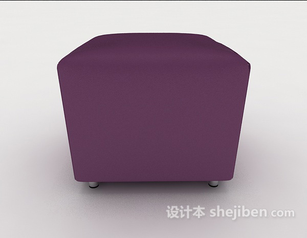 现代风格现代紫色沙发凳3d模型下载