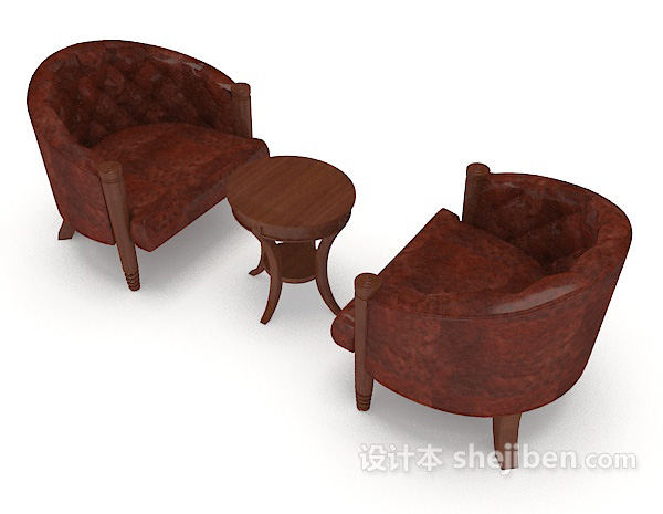 免费新中式沙发桌椅3d模型下载
