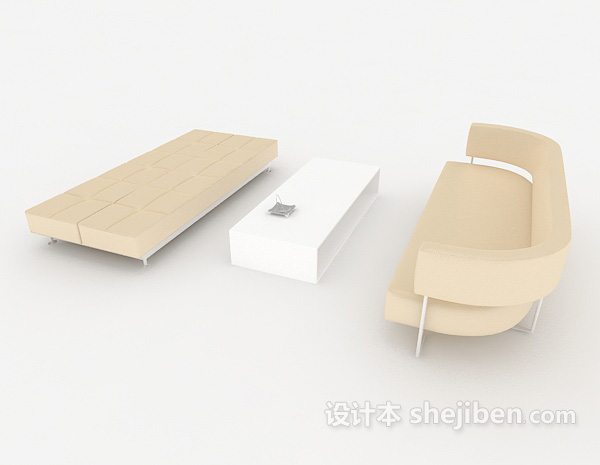 免费简单时尚现代组合沙发3d模型下载