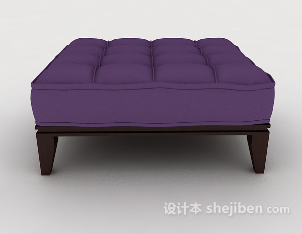 免费紫色现代沙发凳3d模型下载