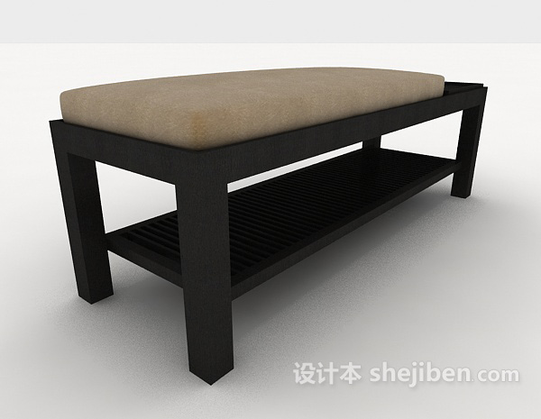 木质长凳子3d模型下载