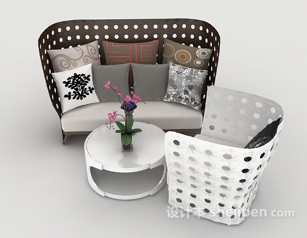 现代风格现代家居简约个性组合沙发3d模型下载