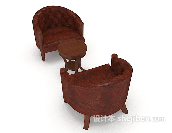 设计本新中式沙发桌椅3d模型下载