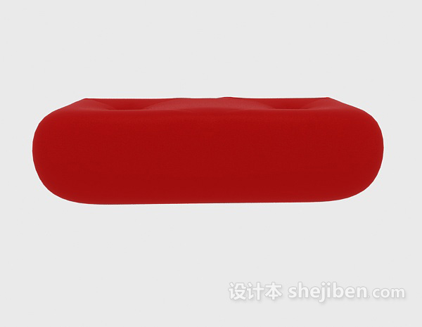 现代风格红色简单沙发凳3d模型下载