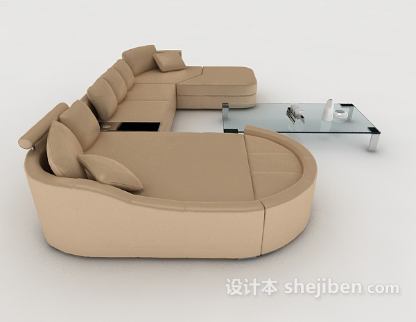 设计本家居舒适组合沙发3d模型下载