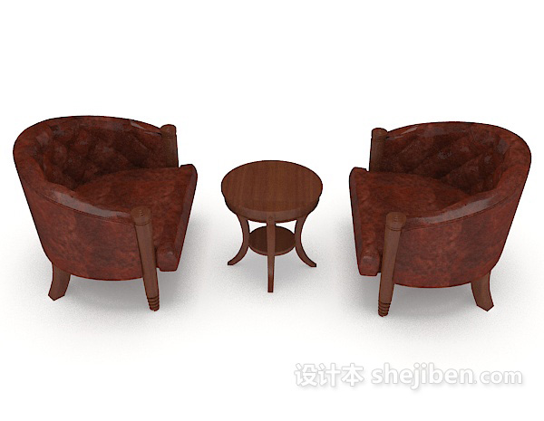 中式风格新中式沙发桌椅3d模型下载