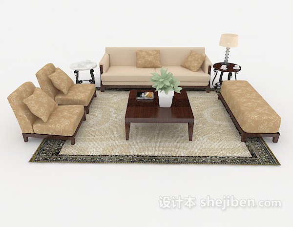 中式风格新中式家具组合沙发3d模型下载